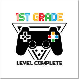 1st Grade Level Complete Graduation Gamer Boys Kids Posters and Art